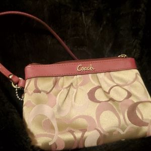 Coach Ashley Optic Pink Wristlet Wallet